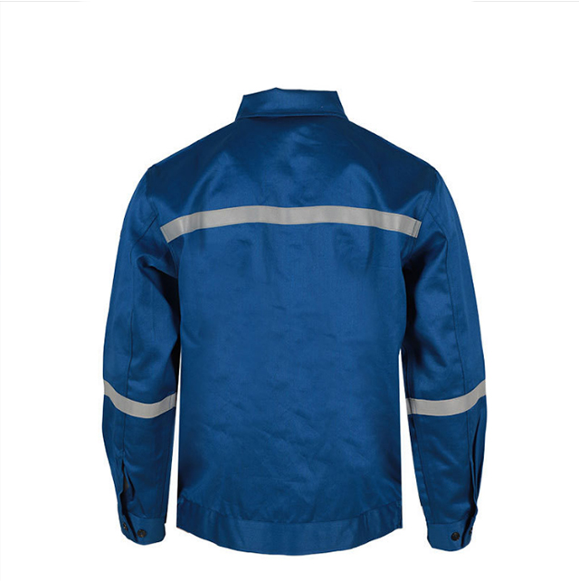 Suit jacket trousers blue and reflective stripe cotton uniforms workwear
