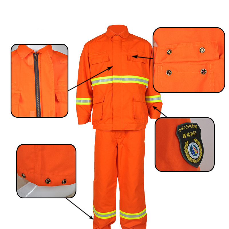Factory supply Fire safety suit Fireman suit for firefighter Fire resistant clothing for Forest fire prevention