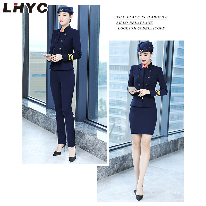 Woman air hostess costume fashion sexy airline stewardess uniforms