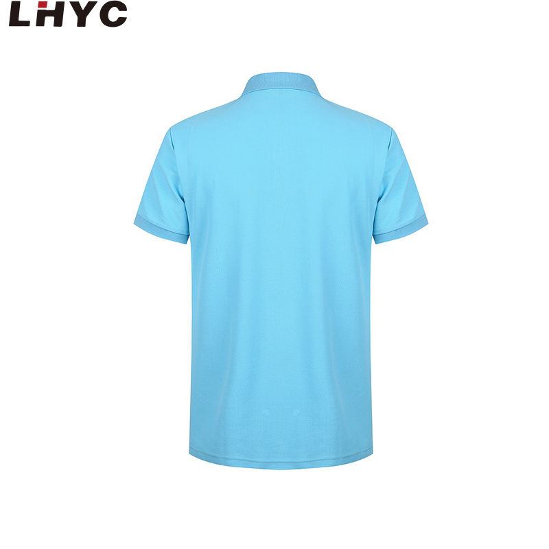 Customized 100% Cotton custom logo blue Men T Shirts Polo Uniform
