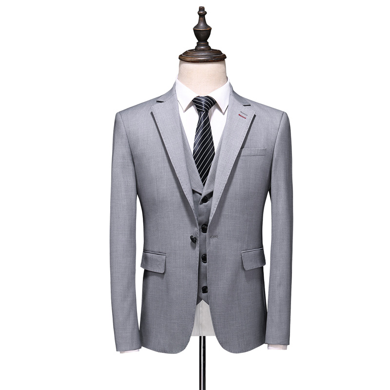 Hot selling light grey Groom suit Three-dimensional cut men's suit wedding