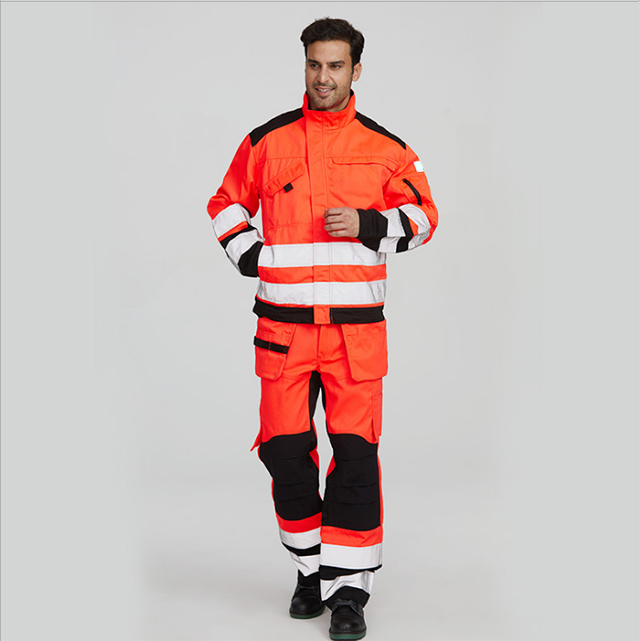 Orange Long Sleeve High Visible Safety Reflective Work Clothes