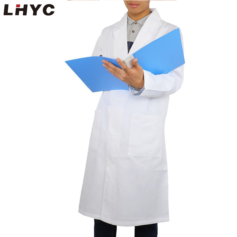 2022 Bespoke Custom logo long sleeve style hospital doctor uniform white lab coat