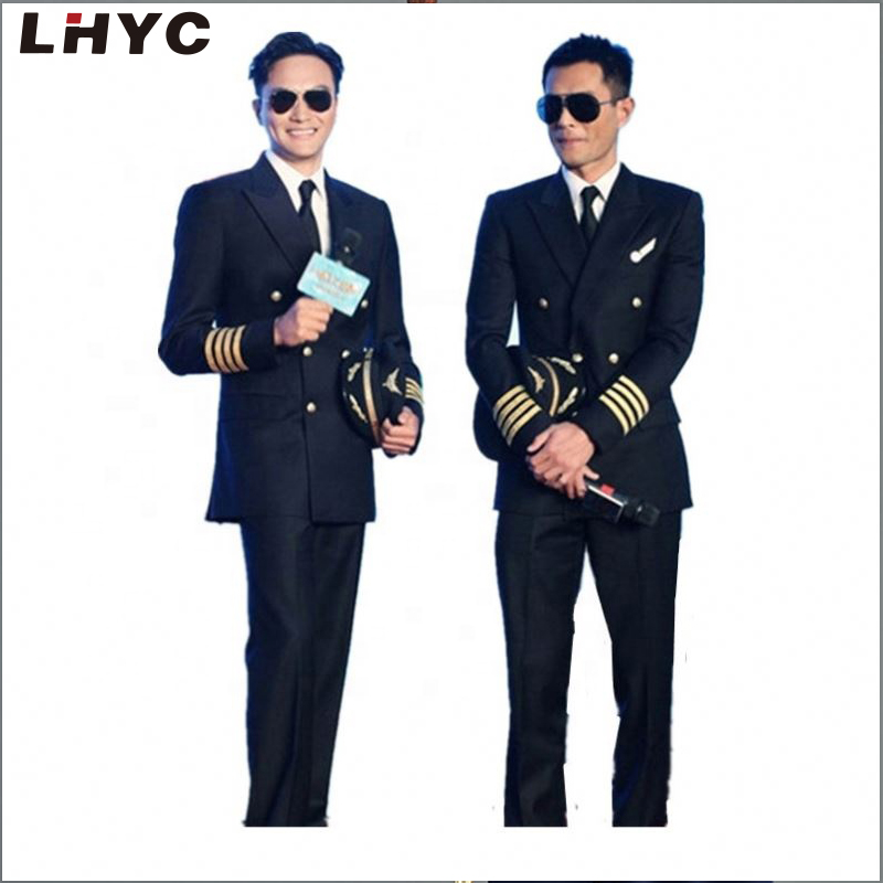 New Aviation Uniform Male Staff Costume Men Clothing Pilot aviation Workwear