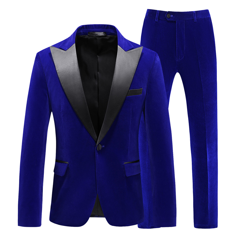 Hot sale fine suit velvet fabric Men's suit black velvet fabric Sapphire blue Royal blue