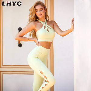 Factory Manufacture Wholesale Leggings Clothing Workout Yoga Wear Two Pieces Set for Women