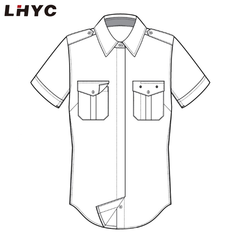 Mens Pilot short shirt uniform CUSTOM Epaulettes with gold shoulder board two patch 