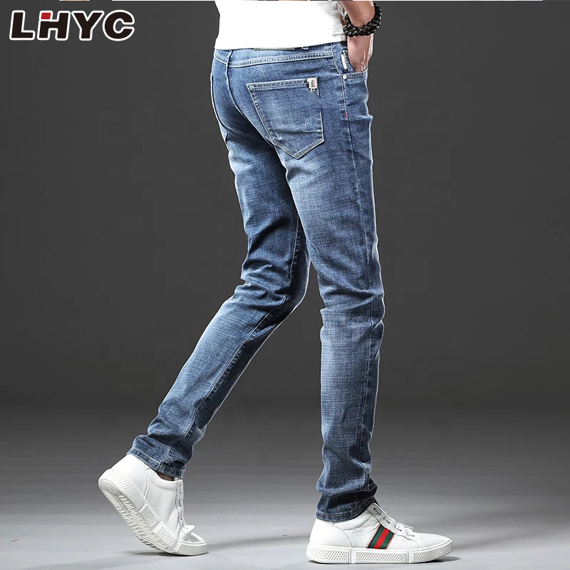 Custom Logo Men Fashion Denim Jeans Breathable Comfortable Slim Jeans Pants for Men
