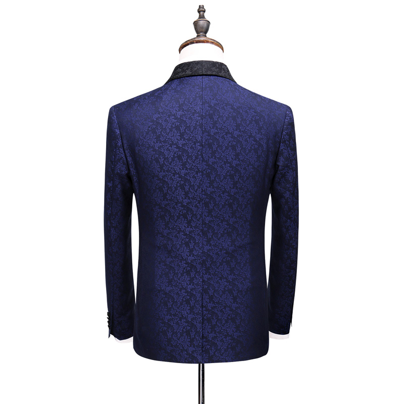Manufacturers for high-end customized dark blue fabric suit three pieces Wedding suits