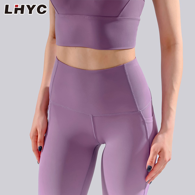 Bodybuilding yoga suit women's comfortable nude sports vest quick dry sweat running trouser set