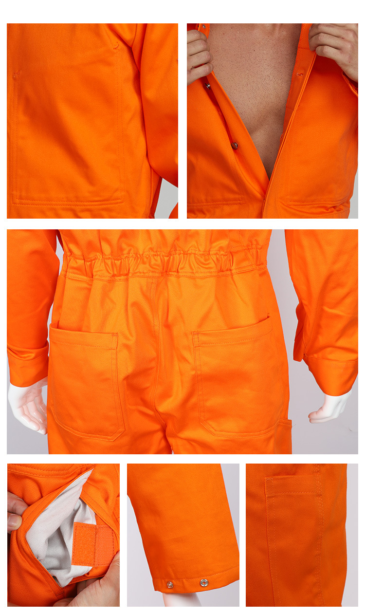 Wholesale Oil and Gas Pilot Coverall Comfortable working Uniform safety coverall Orange