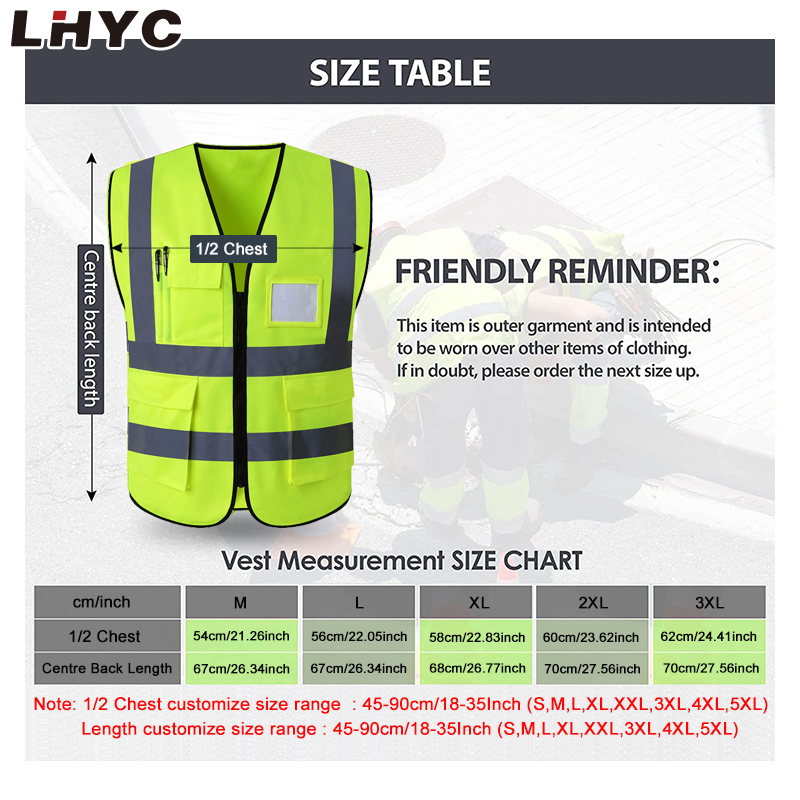 Reflective Vest Safety Vest Jacket Strip Personal Security Construction High Visibility 