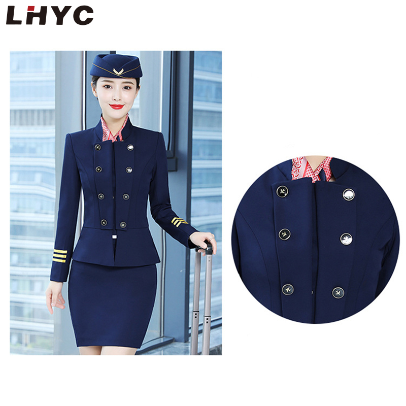 Woman air hostess costume fashion sexy airline stewardess uniforms
