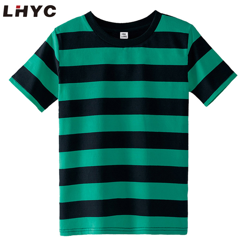 100% Cotton Children Clothing Short Sleeve Boys T shirts Kids Striped Crew Neck T-shirts