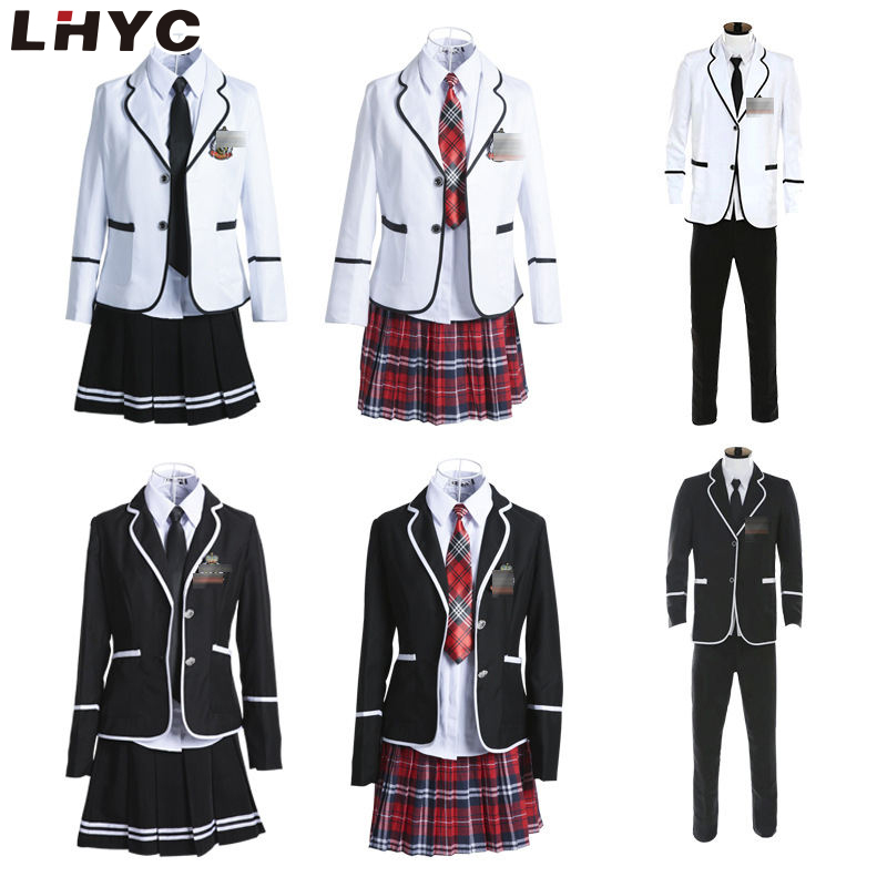 Promotional Customized Boys And Girls Middle School Uniform Set Custom korean uniform high school uniform