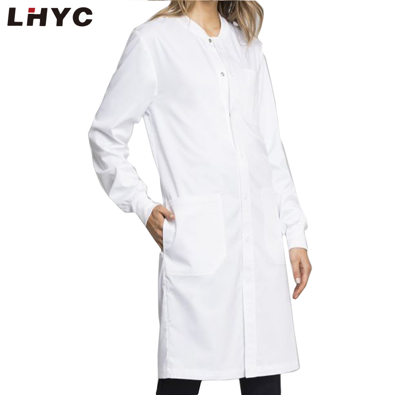 Premium Unisex Polyester Cotton Hospital Uniform White Lab Coat for Adults