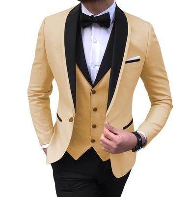 Unique design Executive three-dimensional tailoring TR-wool plain wedding suits Banquet suits