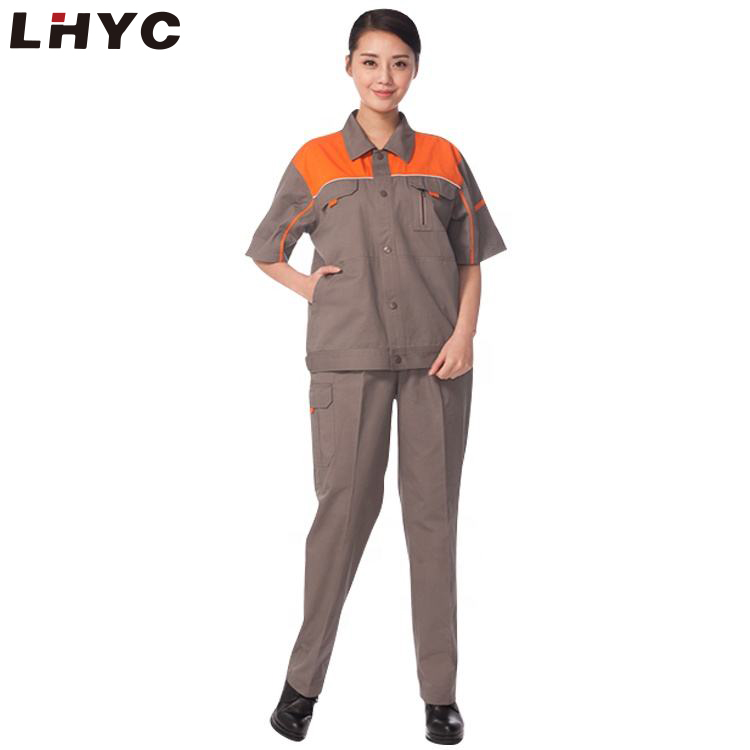 Premium Summer Short Sleeve Garage Workwear Ladies Clothes Work Uniform Woman
