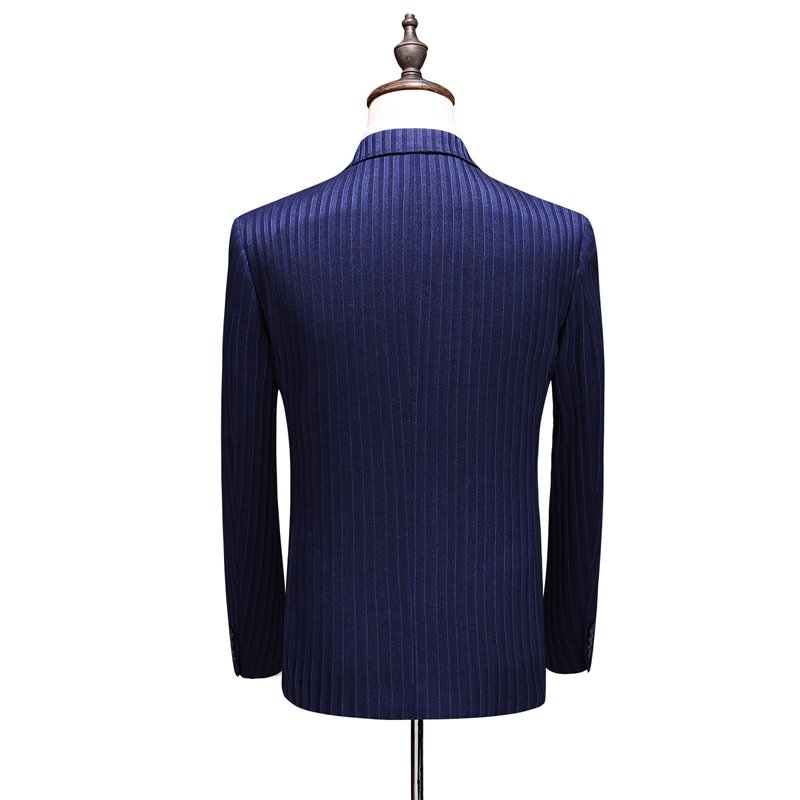 Wool fabric, dark blue stripe type high quality suit hand - made