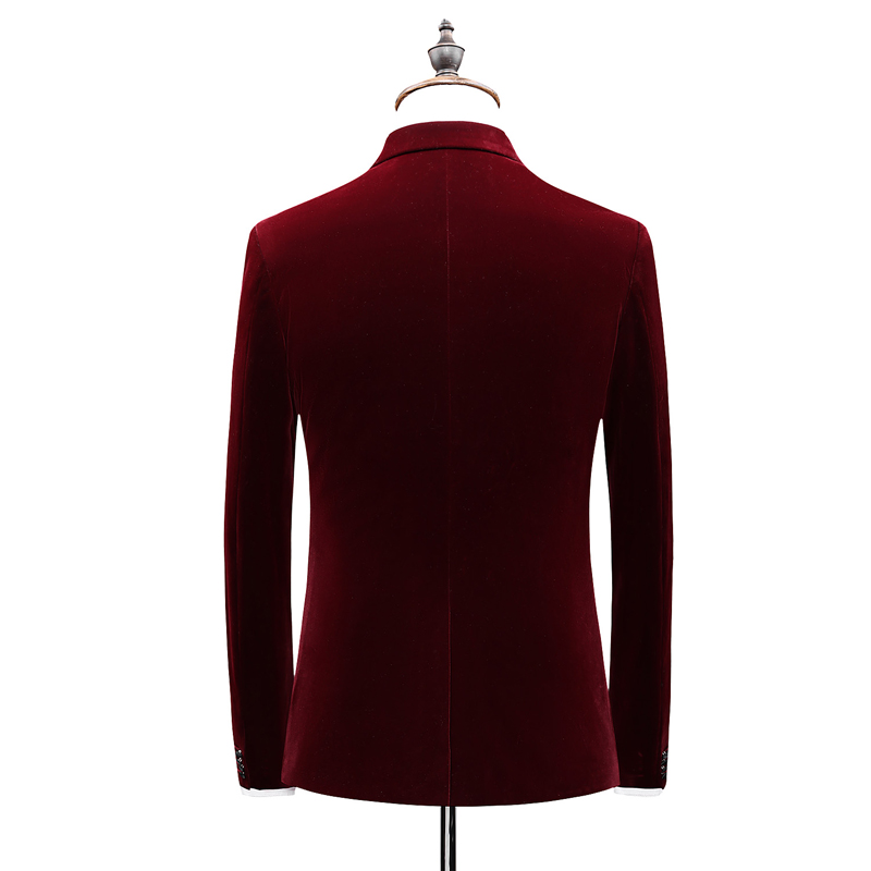 Autumn and winter fine suit velvet fabric Men's suit velvet fabric Wine red suits