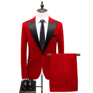 Designer duds velvet fabric Men's suit red velvet fabric The groom's red suits