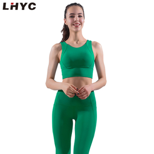 Bodybuilding yoga suit women's comfortable nude sports vest quick dry sweat running trouser set