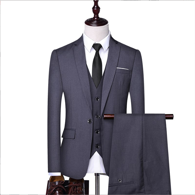 Hot Fashion Slim Fit Blazer 3 Pcs Two-piece Set Wedding Formal Men's Suit