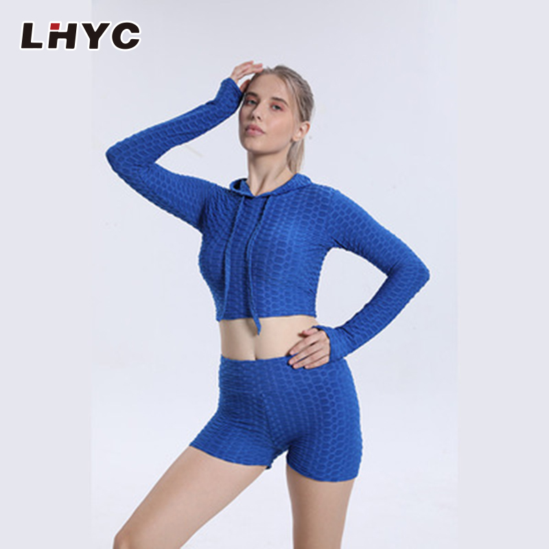 Hot sale Zipper yoga clothes Sports Long Sleeve Suit Yoga Wear Seamless For Women