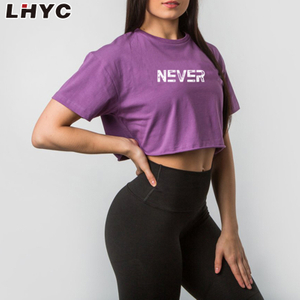 Hot sale Sports T-Shirt for Women The letter printing relax fitness short t-shirt For Girls