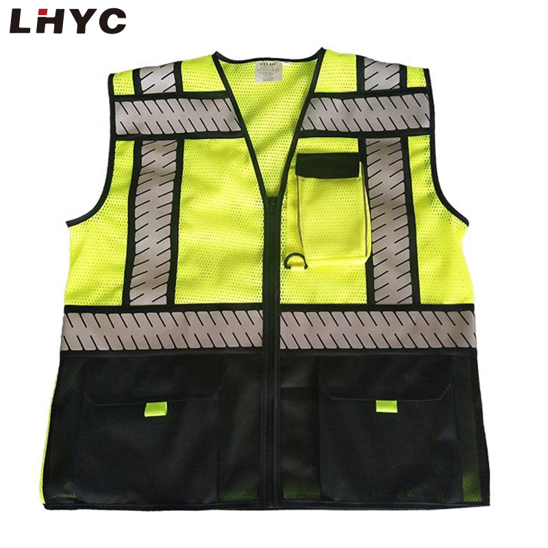 Breathable Blue Navy Mesh Heavy Duty Reflective Safety Vest safety worker