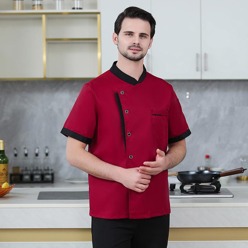 Best Custom Logo Hotel Chef Short Sleeve Summer Embroidered Workwear For Cooking