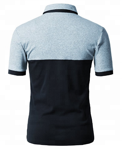 Custom 100% cotton men's polo shirt hit color block short sleeve shirt slim fit polo t shirts