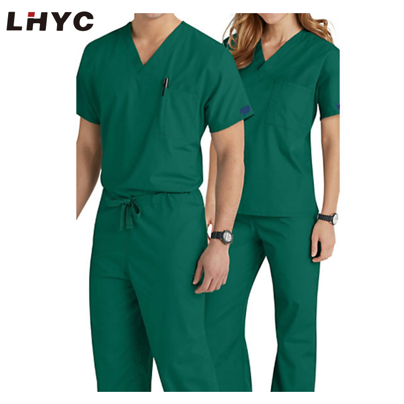 Hot Sale Doctor Uniforms Clinic Scrub Sets Short Sleeve Tops+Pants Uniform