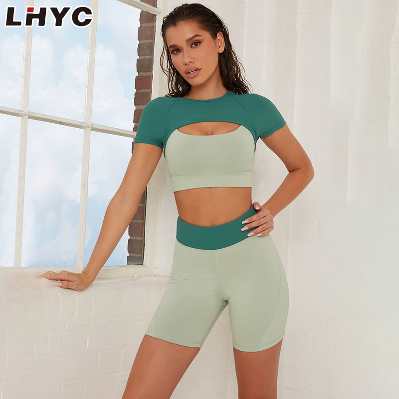 China manufacture New Women Athletic Wear Fitness Short Yoga Wear Set