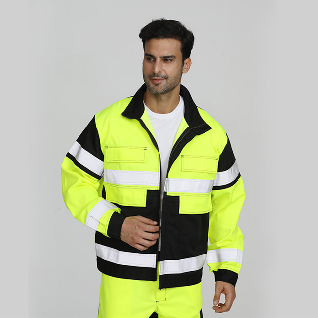 Custom Men High Visibility Work Wear Clothes Hi Vis Fluorescent Jackets