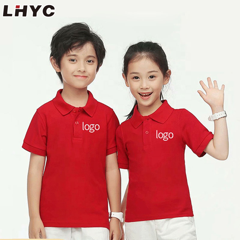 Kids Cotton Sports Polo T Shirt Children Custom Graphic Short Sleeve Plain Kids Uniform 