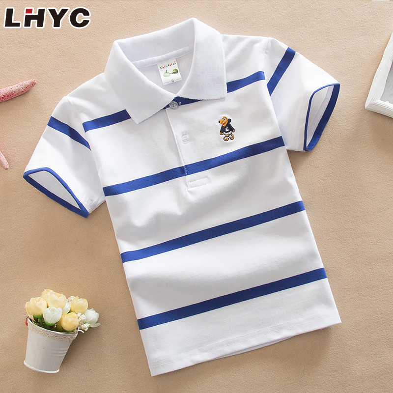 2022New design Boys Boutique Clothing Kids 100% Cotton Stripe Polo T Shirts
