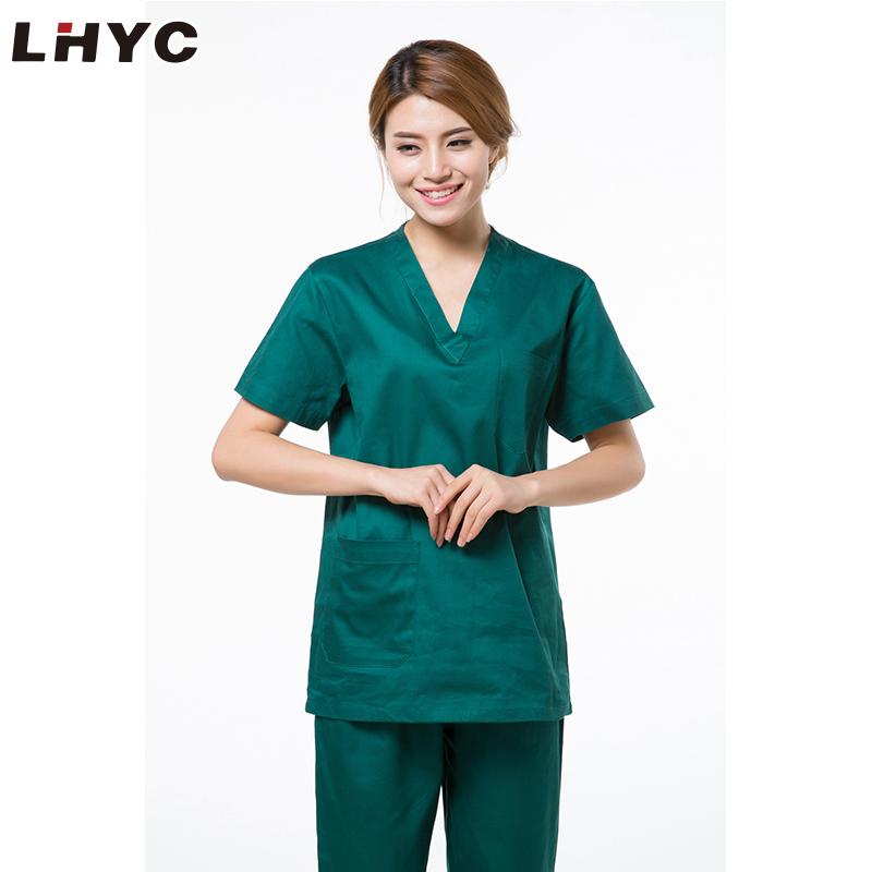 2022 Customize Medical Nursing V- Neck Nurse Woman Scrubs Polyester Hospital Nursing Uniform