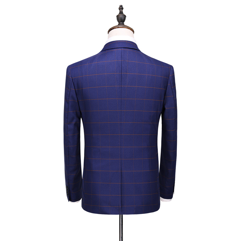 High quality manufacturers for blue suit chequered suit formal ball gentleman's suit