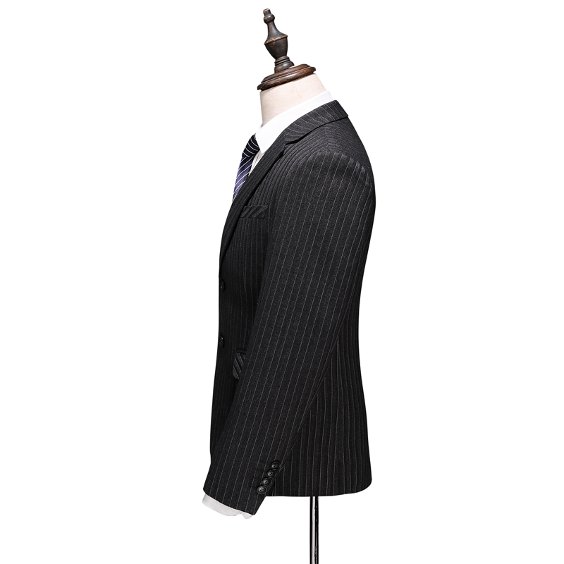 Fashion business style gray dark grain checkered temperament men's business suit