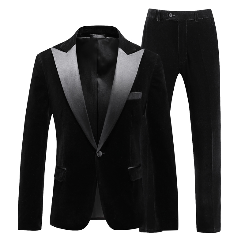 Autumn and winter fine suit velvet fabric Men's suit black velvet fabric