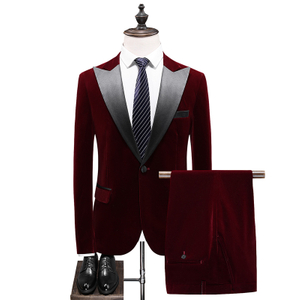Autumn and winter fine suit velvet fabric Men's suit velvet fabric Wine red suits