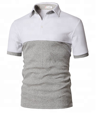 Custom 100% cotton men's polo shirt hit color block short sleeve shirt slim fit polo t shirts