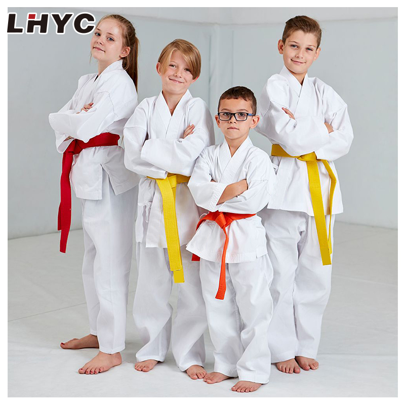 Black Kids Karate Uniform with Belt Martial arts wear Style Sets Sportswear Fabric