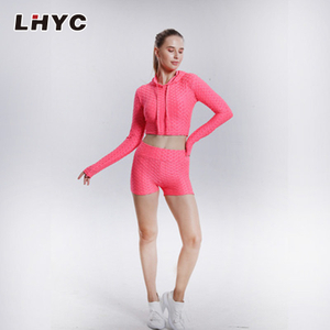 Hot sale Zipper yoga clothes Sports Long Sleeve Suit Yoga Wear Seamless For Women