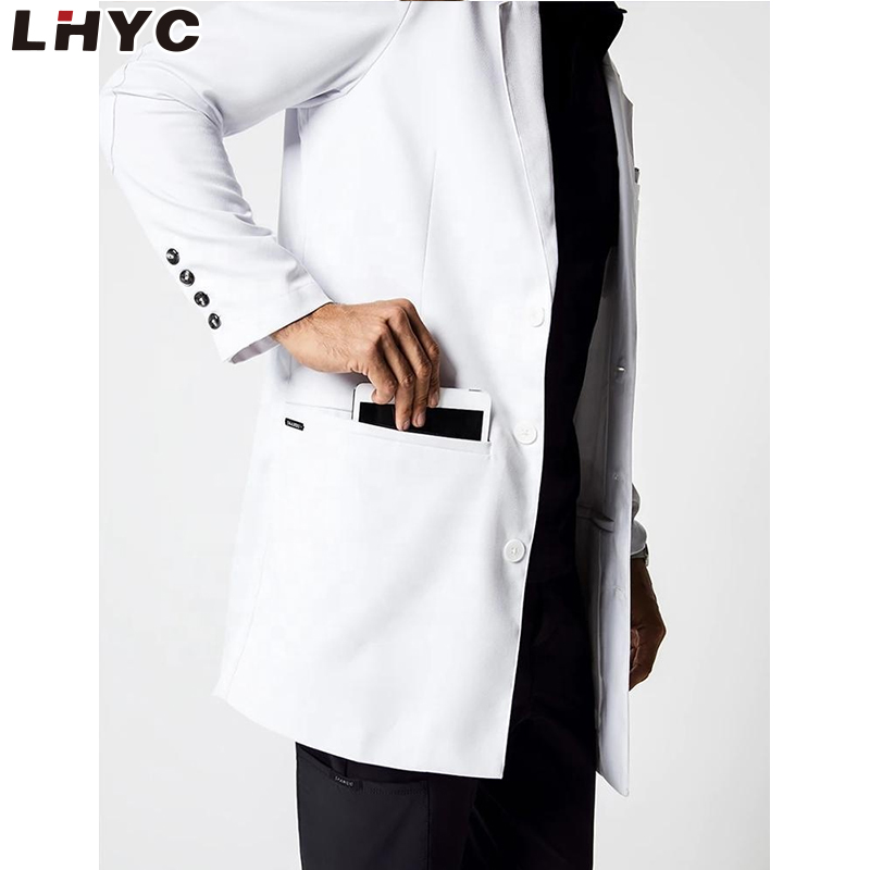 New arrival High quality Men White Lab Coat Doctor Nurse Suit for hospital