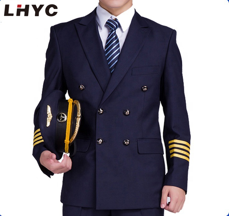 High Quality Airline Pilot Uniform Captain Work Clothes Uniform Accept Customer Logo