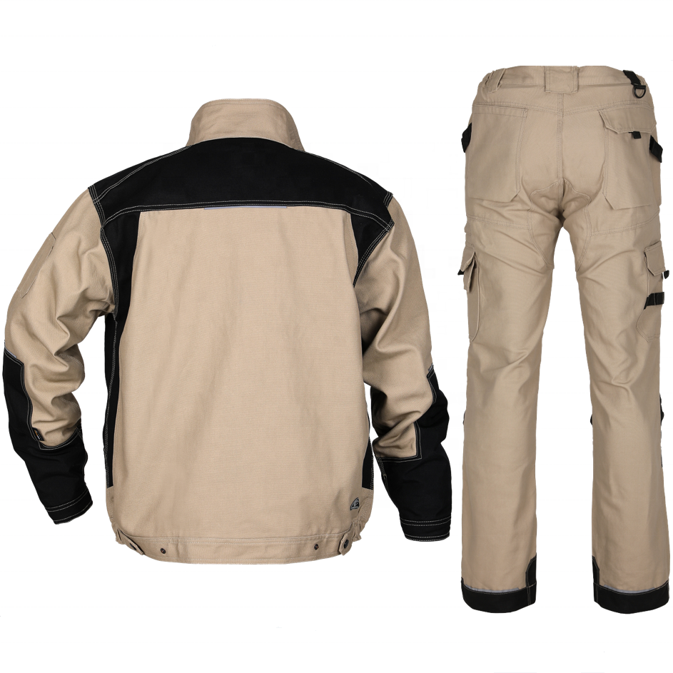 Two tone heavy duty ripstop canvas uniforms custom industrial construction clothing men work wears