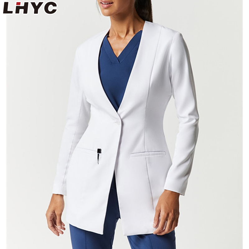 Custom fit 100%cotton Long Sleeve Doctor Clothes White Lab Coats