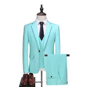 Spring and autumn sky blue suit single breasted men's suit